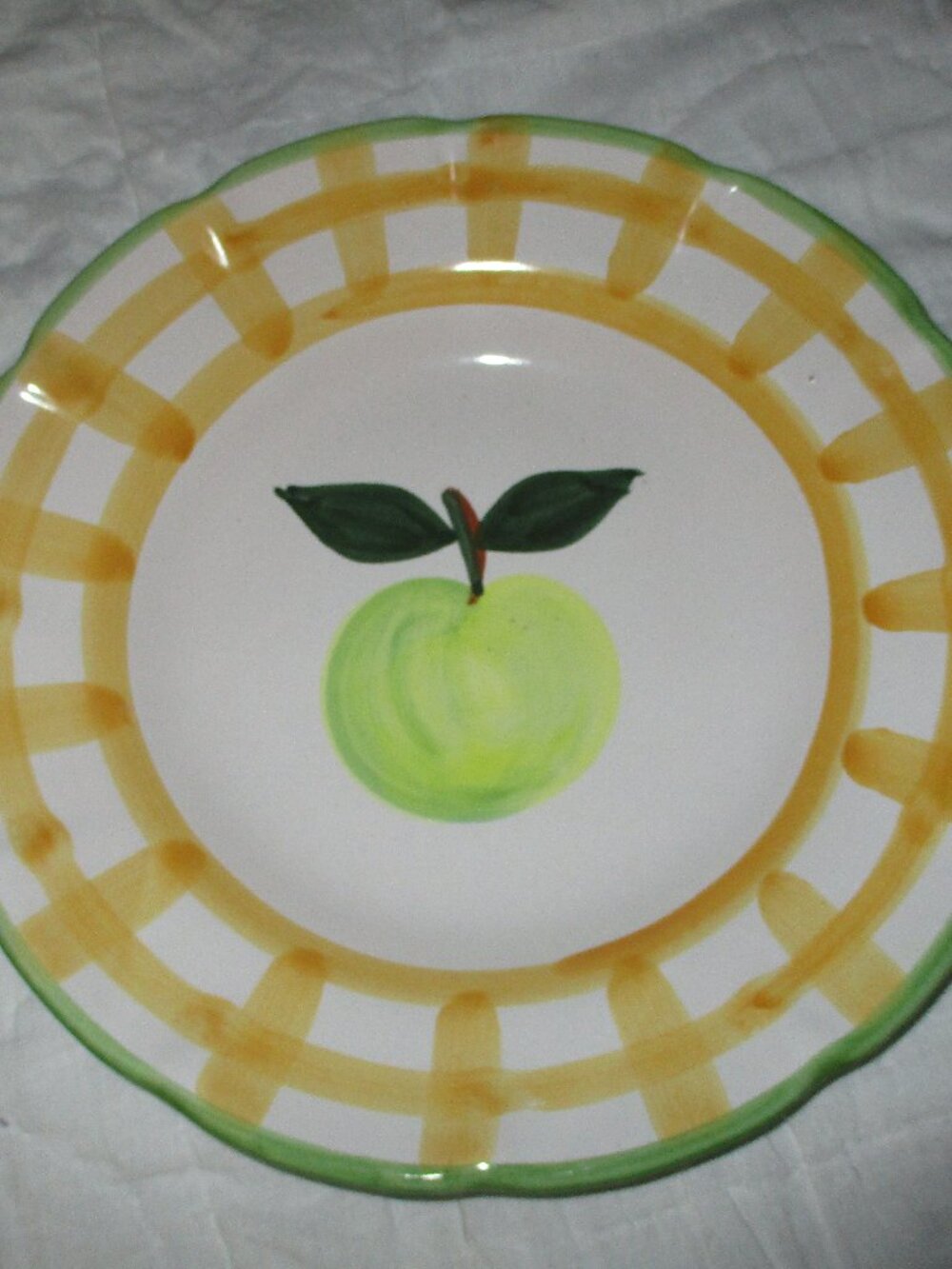 1 WILLIAMS-SONOMA "Country Fair" Salad Pasta Plate 9.25” Green Apple Lattice